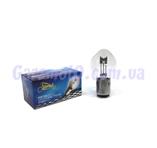 Лампа фары BA20D, 12V 18/18W. Груша. Lipai