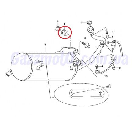 Сайлентблок глушителя Suzuki LETS 4, ADDRESS V50. Оригинал , Suzuki, 50сс