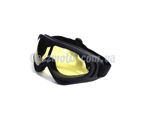 Кроссовые очки (черные, желтое стекло)