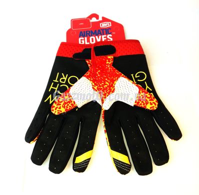 Подростковые перчатки 100% M, L, XL (черно-оранжевые)