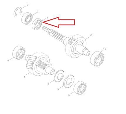 Сальник заднього колеса Yamaha GEAR UA-06/07. Оригінал 93102-28012, Yamaha, Сальник редуктора