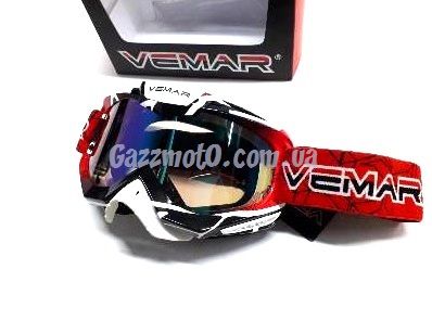Кросові окуляри VEMAR (тоноване скло, колір червоний/білий/чорний)