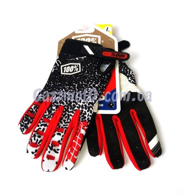 Подростковые перчатки 100% M, L, XL (черно-красные)