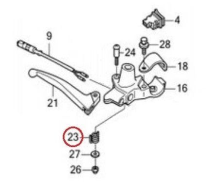 Пружина рычага тормоза Honda LEAD 125. Оригинал 53199-KZL-E00, Honda