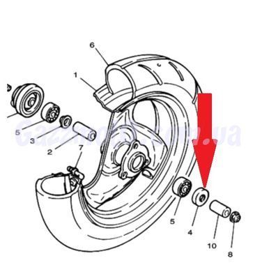 Пыльник переднего колеса Yamaha JOG SA36/39; VINO SA26; VOX. Оригинал 93106-20808, Yamaha, Сальник переднего колеса