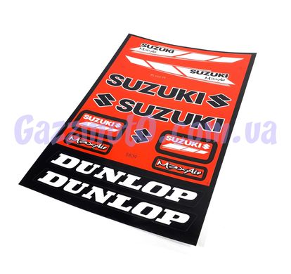 Наклейки Suzuki, червоний фон (23x32см), Suzuki